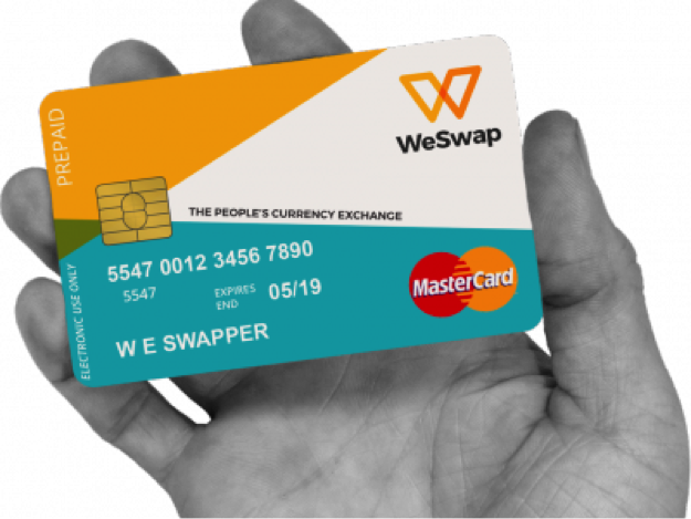 Carta WeSwap collegata all'app